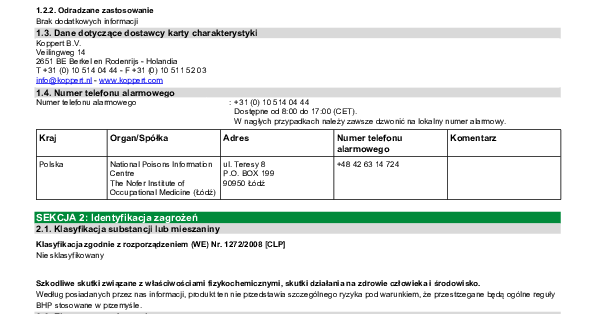 Karta charakterystyki Trianum G
